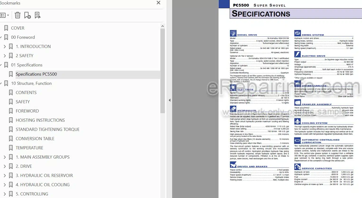 Photo 3 - Komatsu PC5500-6 Diesel Shop Manual Hydraulic Excavator SN 1546-