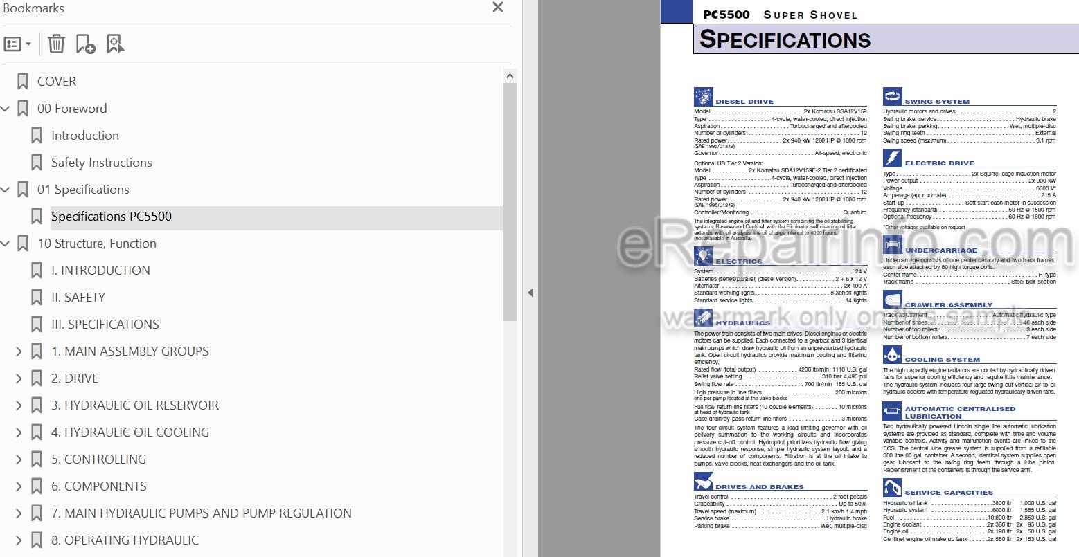 Photo 4 - Komatsu PC5500E-6 Shop Manual Hydraulic Excavator GZEBM15016-1 SN 15016-