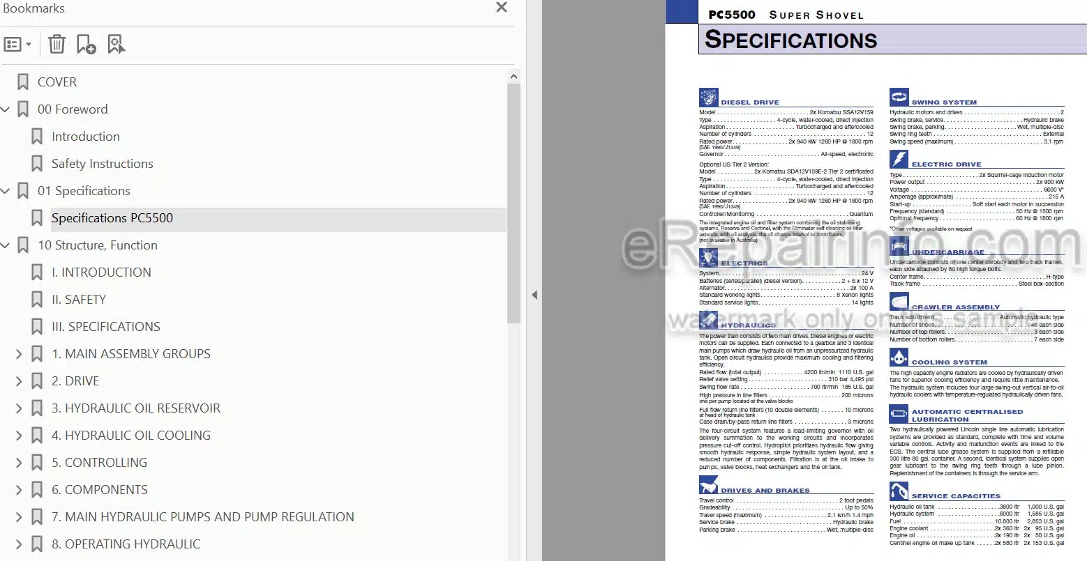 Photo 4 - Komatsu PC5500E-6 Shop Manual Hydraulic Excavator GZEBM15016-1 SN 15016-
