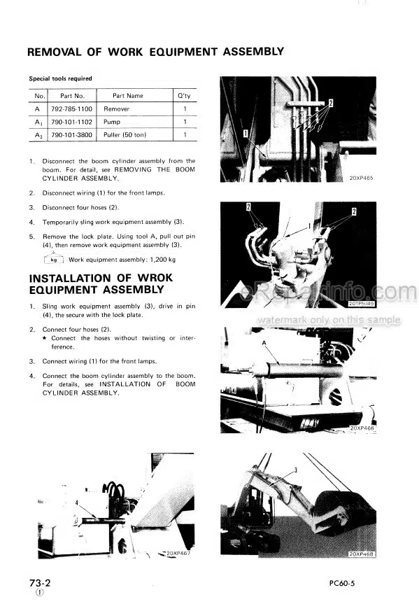 Photo 6 - Komatsu PC60-5 PC60L-5 PC60U-5 Shop Manual Hydraulic Excavator SEBM02010505