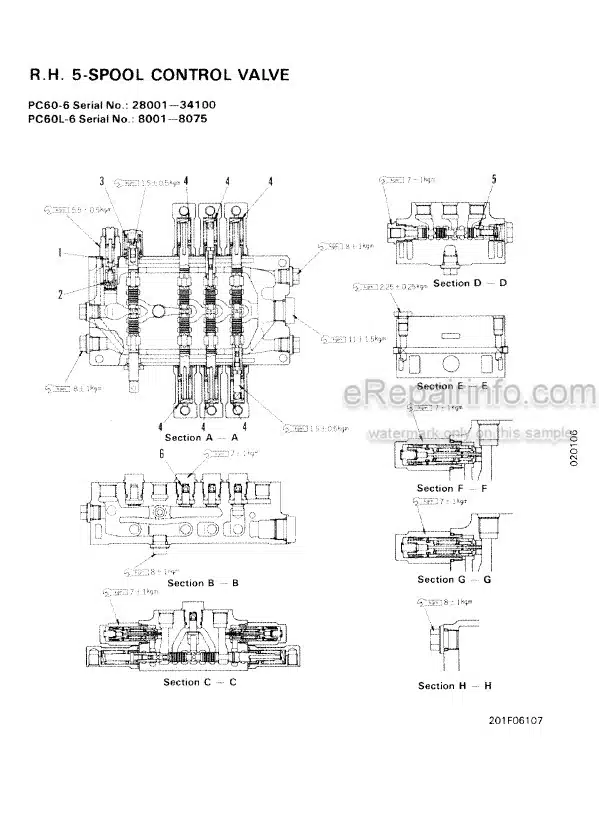 Photo 5 - Komatsu PC60-6 PC60L-6 PC90-1 Shop Manual Excavator SEBM02010607