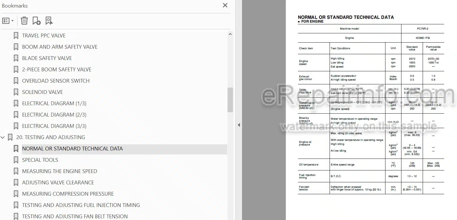 Photo 5 - Komatsu PC75R-2 Shop Manual Hydraulic Excavator WEBM004000 SN 22E5200763-