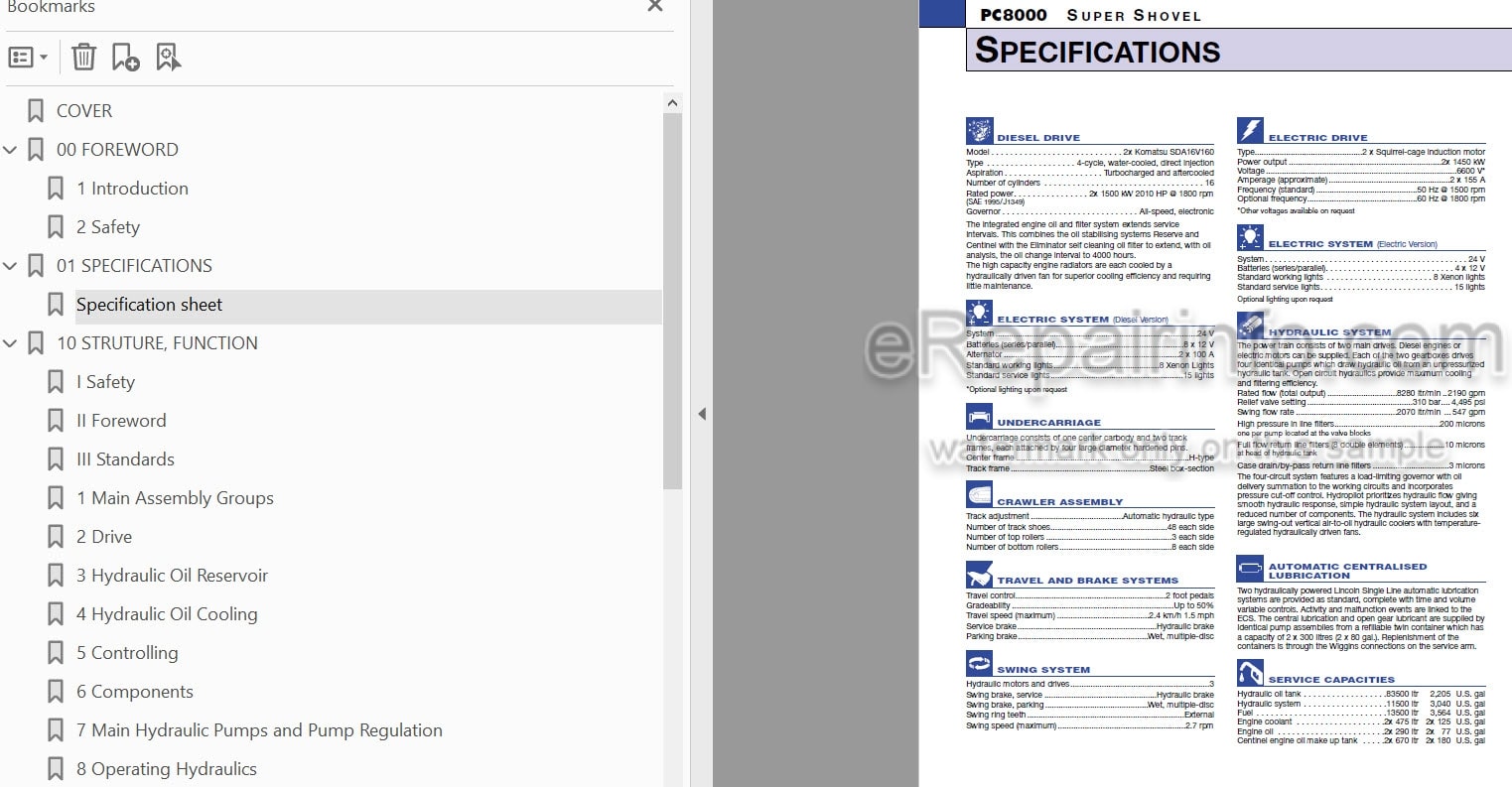 Photo 4 - Komatsu PC8000-6 Diesel Shop Manual Hydraulic Excavator GZESM12040 SN 12040-
