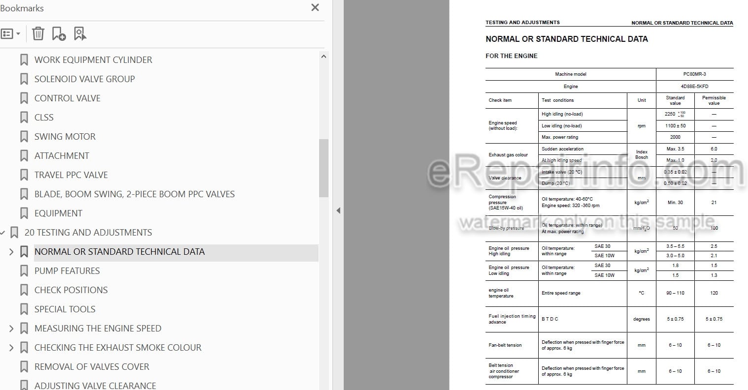 Photo 3 - Komatsu PC80MR-3 Shop Manual Hydraulic Excavator WEBM008601 SN F00003-