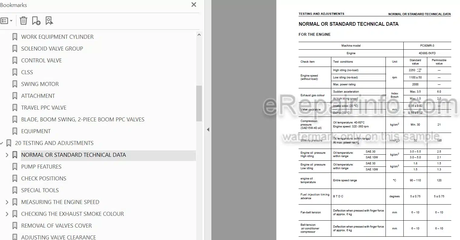 Photo 3 - Komatsu PC80MR-3 Shop Manual Hydraulic Excavator WEBM008601 SN F00003-