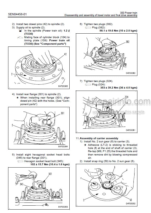 Photo 5 - Komatsu PC88MR-8 Shop Manual Hydraulic Excavator SEN04329-11 SN 5001-