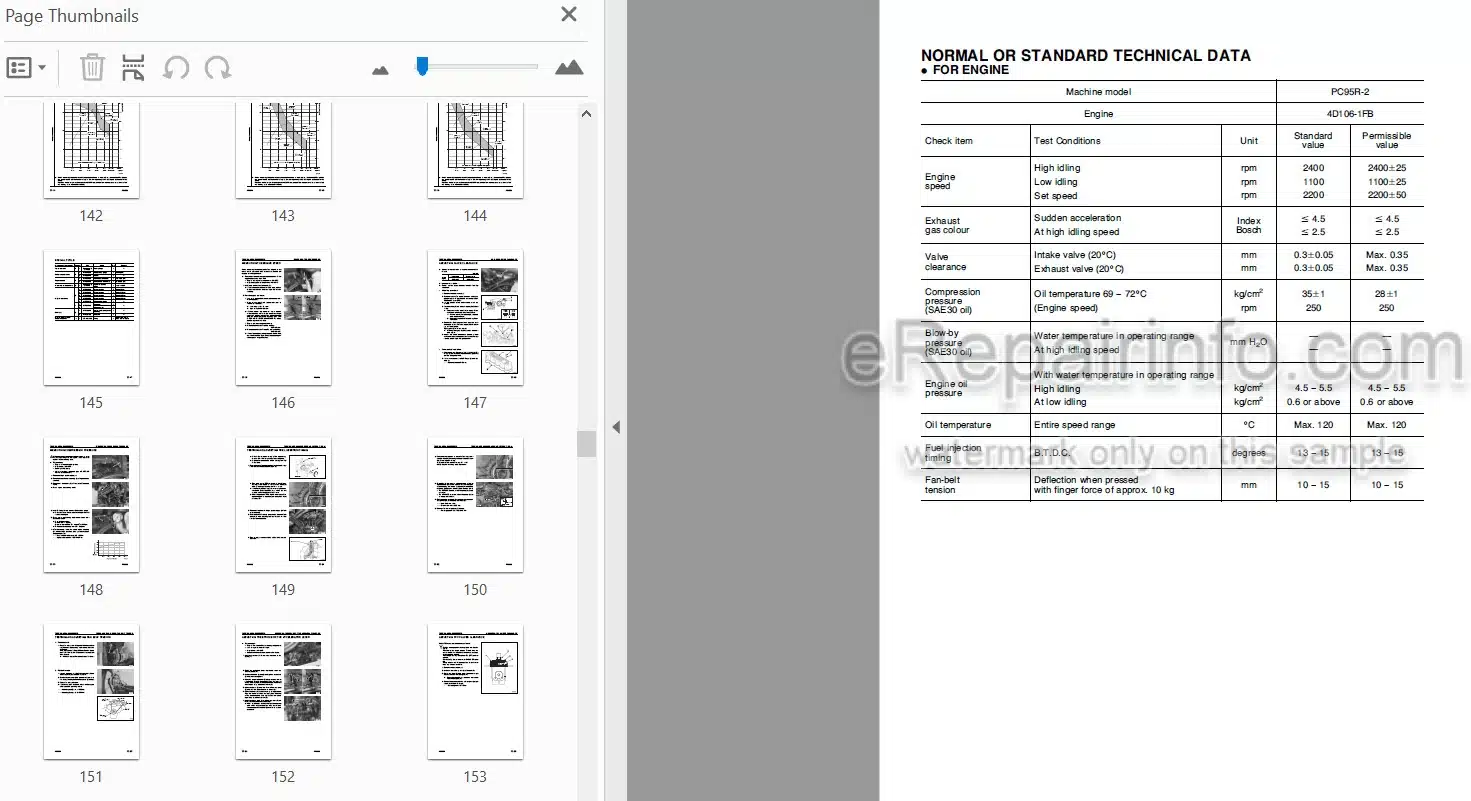 Photo 3 - Komatsu PC95R-2 Shop Manual Hydraulic Excavator WEBM001700 SN 21D5000001-