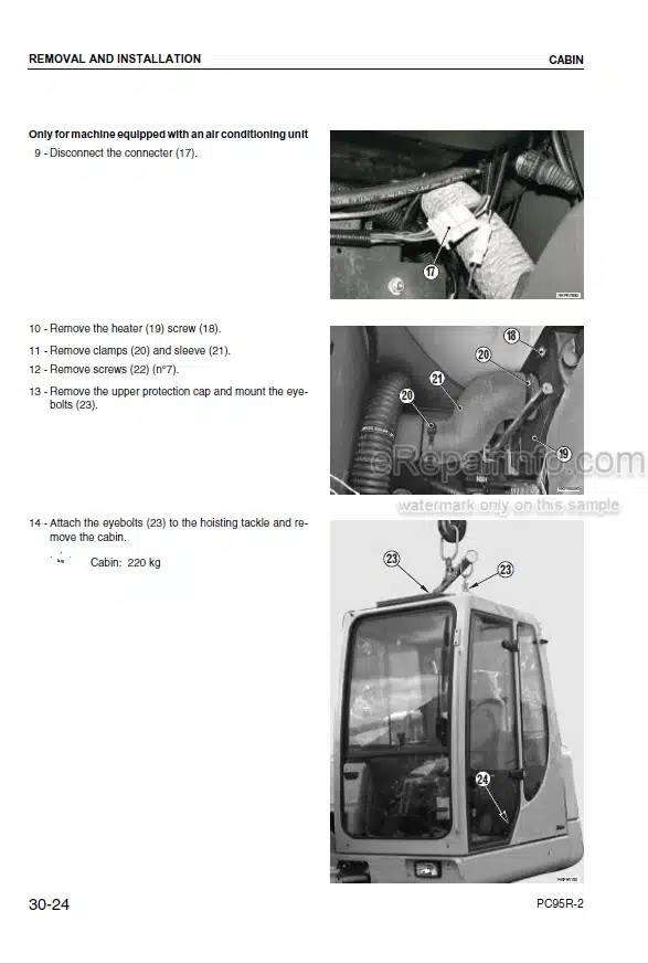 Photo 1 - Komatsu PC95R-2 Shop Manual Hydraulic Excavator WEBM001702 SN 21D5210001- 21D5220001-