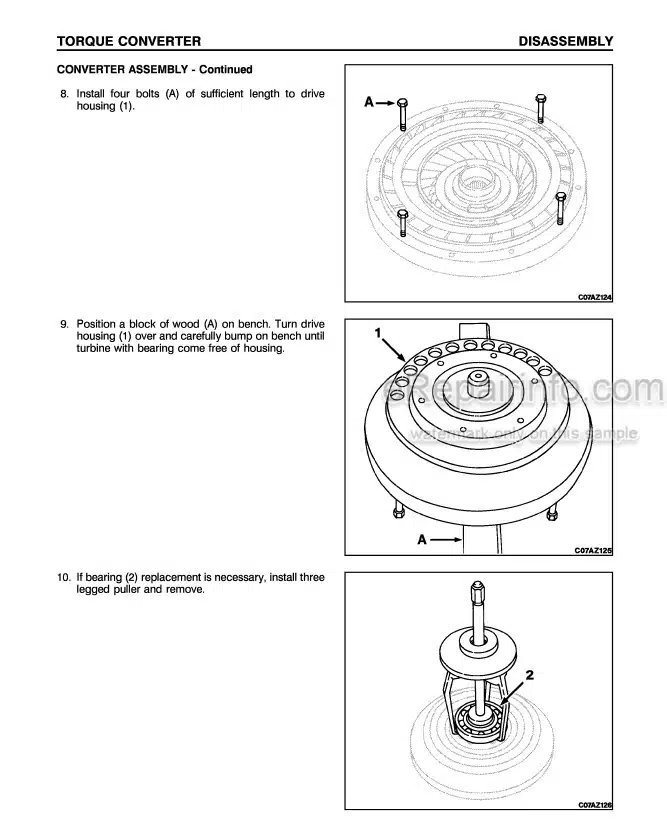 Photo 7 - Komatsu TD-7H TD-8H TD-9H Shop Manual Crawler Tractor CEBD003200 SN P026055- P036255- P046275-