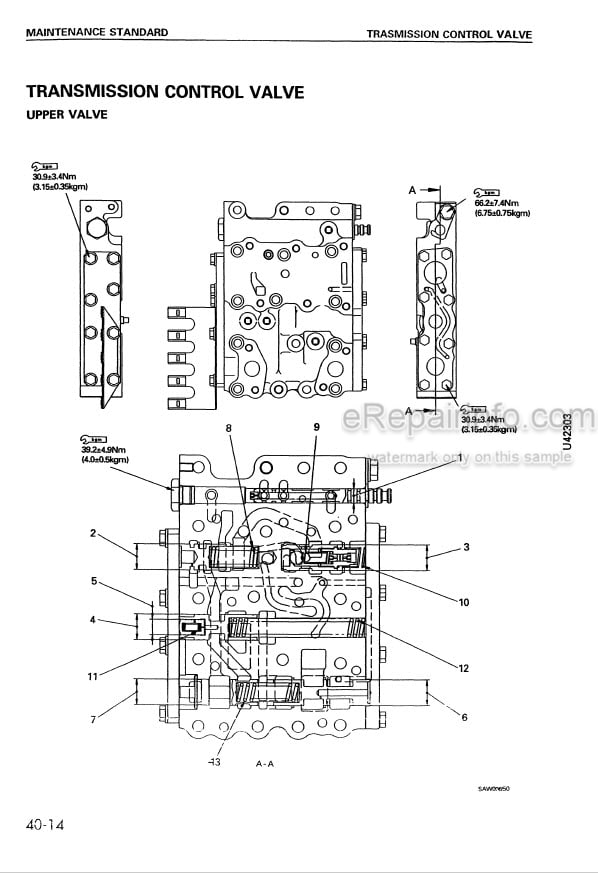 Photo 5 - Komatsu WA380-3 Shop Manual Wheel Loader SMEW380000 SN 10001-