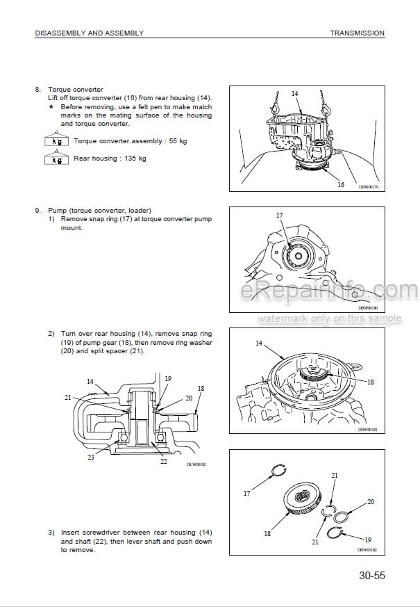 Photo 6 - Komatsu WA380-5 Shop Manual Wheel Loader SEBM024710 SN 60001-