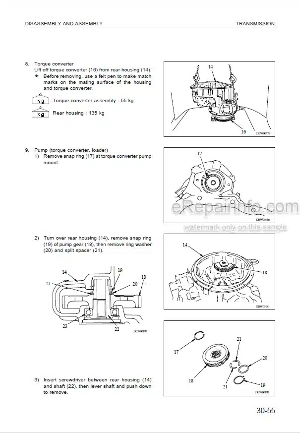 Photo 7 - Komatsu WA380-3 Shop Manual Wheel Loader SMEW380000 SN 10001-