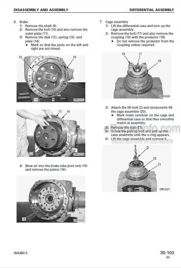 Photo 5 - Komatsu WA380-5 Shop Manual Wheel Loader SEBM024710 SN 60001-