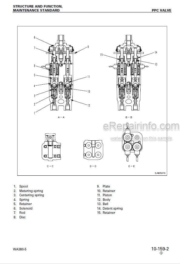 Photo 5 - Komatsu WA380-5 Shop Manual Wheel Loader SEBM024710 SN 60001-