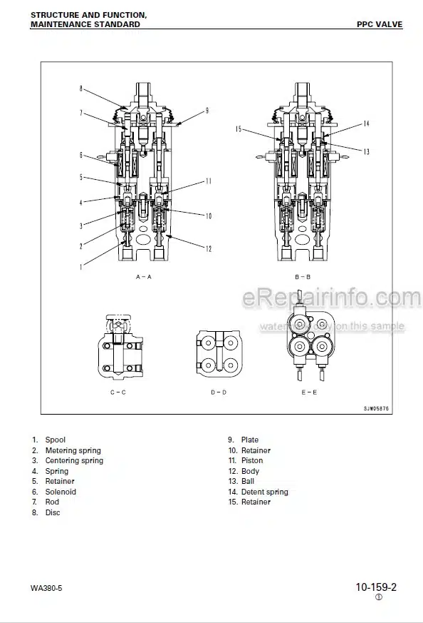 Photo 5 - Komatsu WA380-5 Shop Manual Wheel Loader SEBM024710 SN 60001-