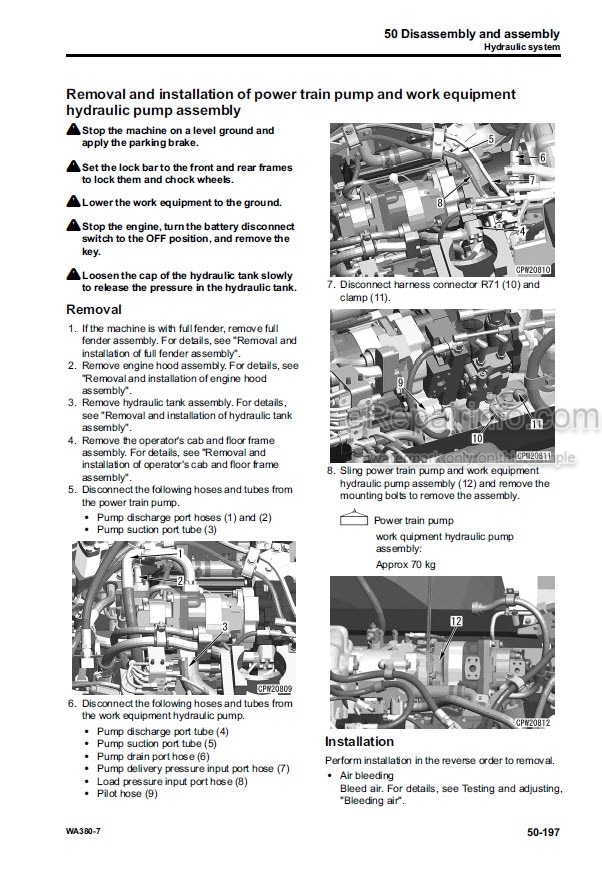 Photo 1 - Komatsu WA380-7 Shop Manual Wheel Loader SEN05650-01 SN 10001-