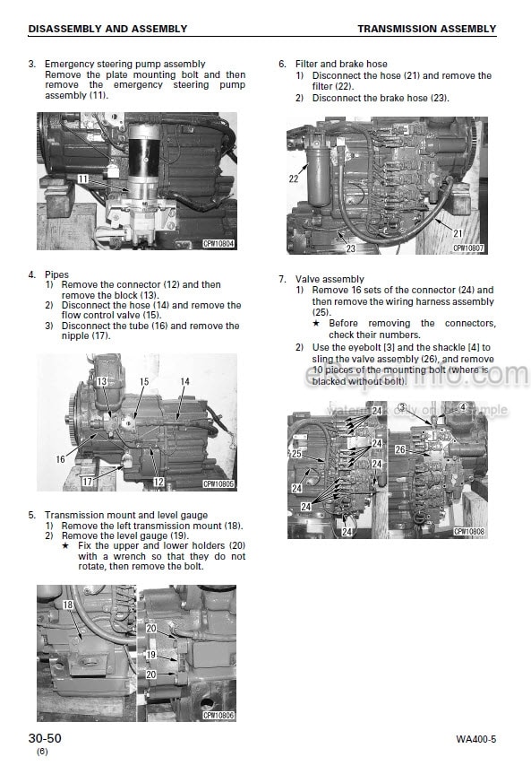 Photo 1 - Komatsu WA400-5 Shop Manual Wheel Loader SEBM028005 SEBM028006 SN 70001-