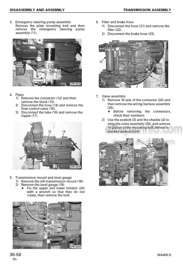 Photo 1 - Komatsu WA400-5 Shop Manual Wheel Loader SEBM028005 SEBM028006 SN 70001-