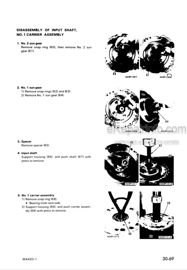 Photo 1 - Komatsu WA420-1 Shop Manual Wheel Loader JEBM000200 SN H20001-
