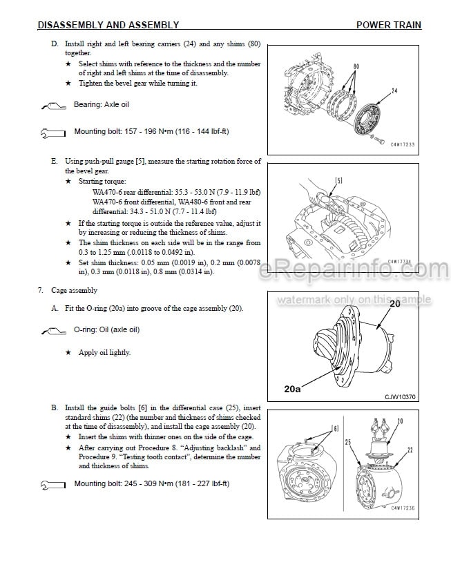 Photo 5 - Komatsu WA470-6 WA480-6 Shop Manual Wheel Loader CEBM023001