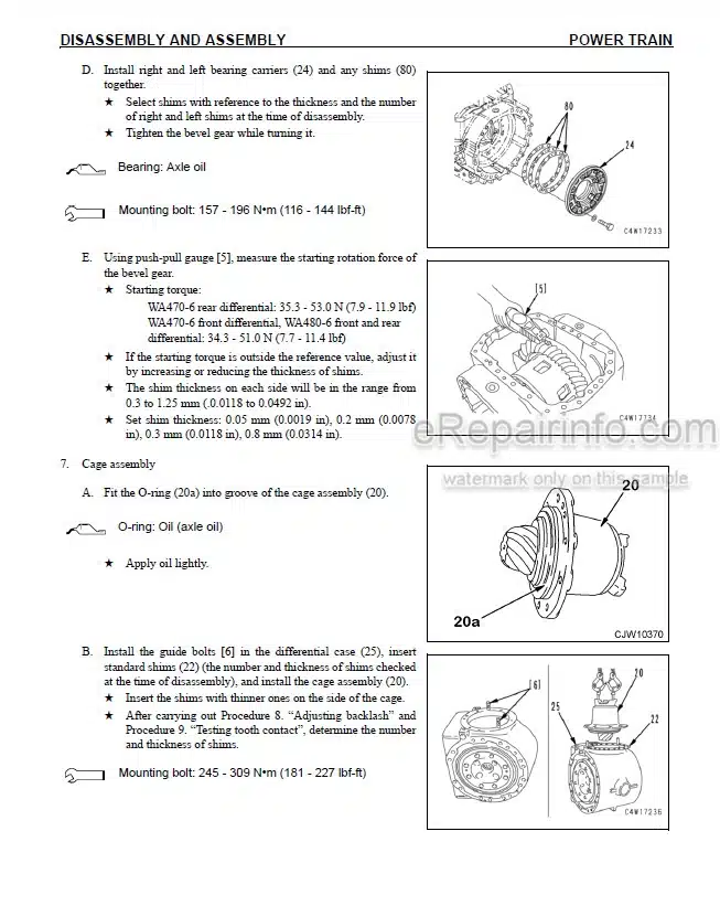 Photo 5 - Komatsu WA470-6 WA480-6 Shop Manual Wheel Loader CEBM023001