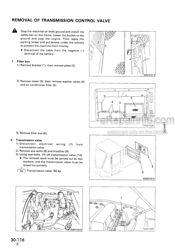 Photo 3 - Komatsu WA500-1 Shop Manual Wheel Loader SEBM0425M102 SN 20001-