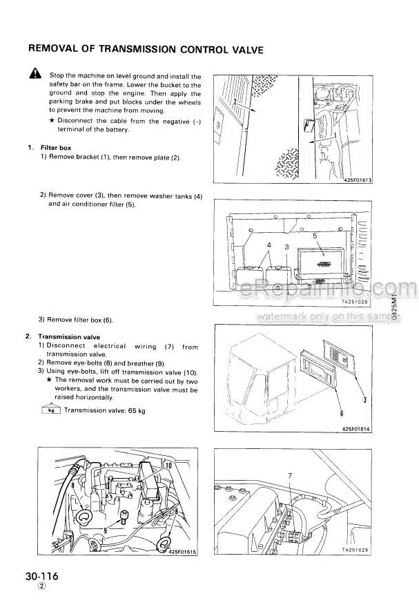 Photo 3 - Komatsu WA500-1 Shop Manual Wheel Loader SEBM0425M102 SN 20001-