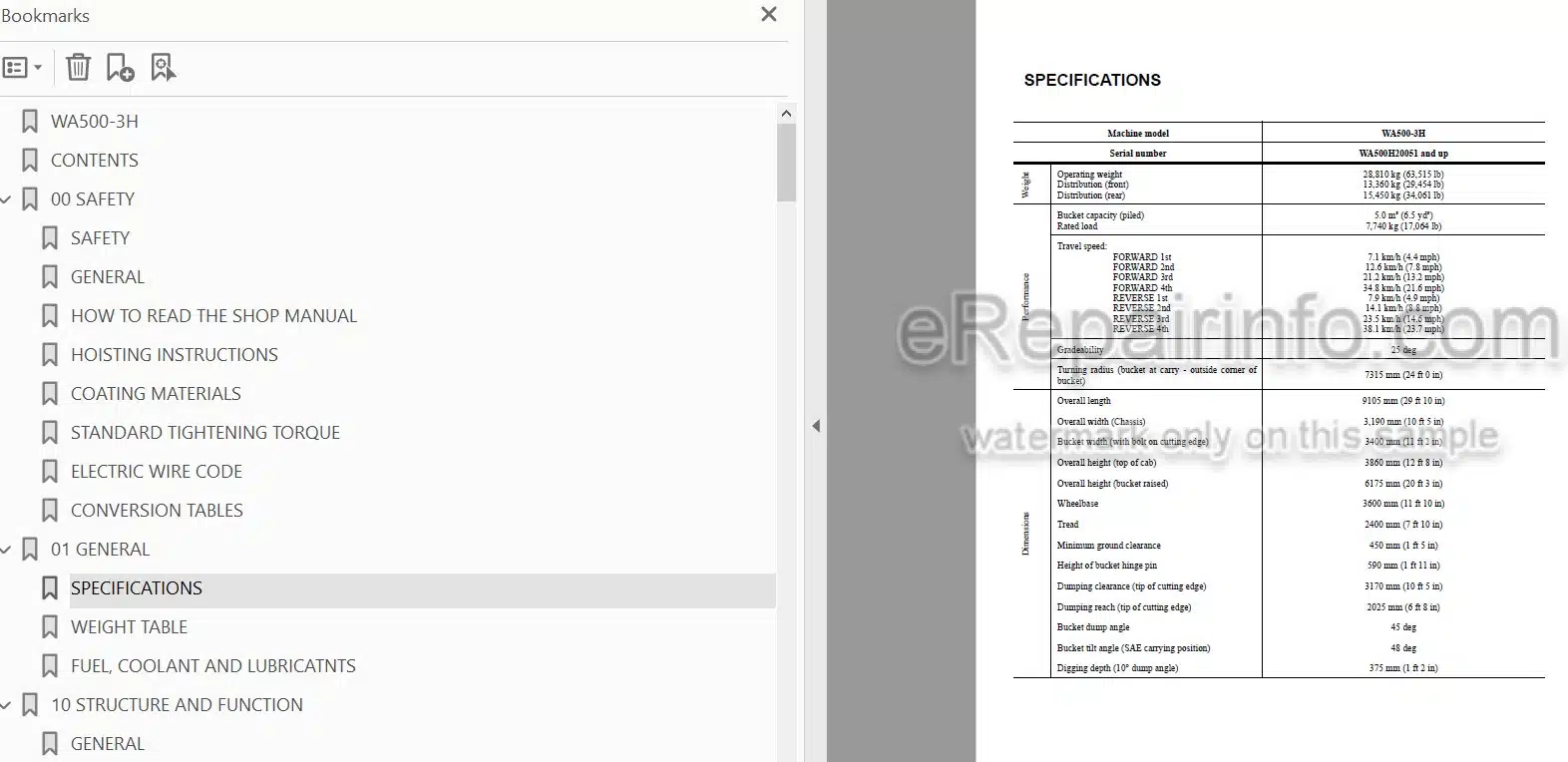 Photo 5 - Komatsu WA500-3H Shop Manual Wheel Loader VEBM500100 SN 20051-