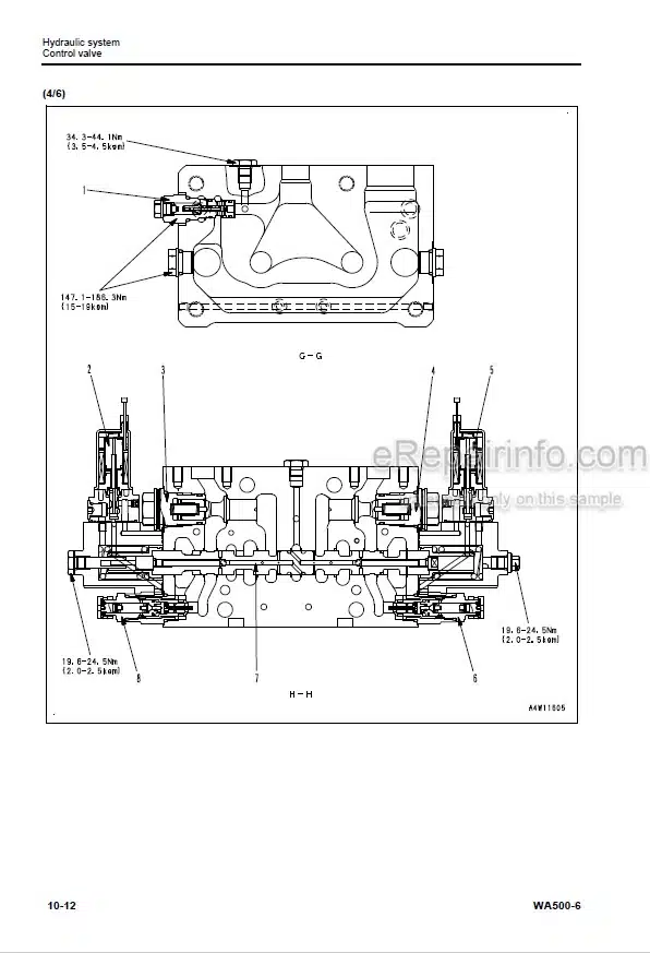 Photo 7 - Komatsu WA500-6 Shop Manual Stone Handling Spec Wheel Loader SEN05647-00 SN 55739-