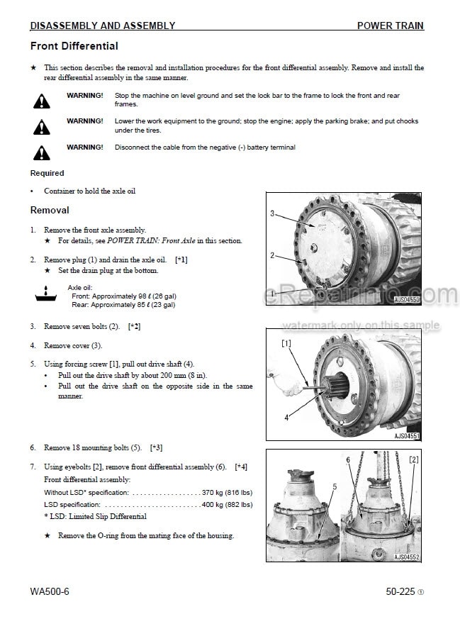 Photo 1 - Komatsu WA500-6 Shop Manual Wheel Loader CEBM022901 SN A93001-
