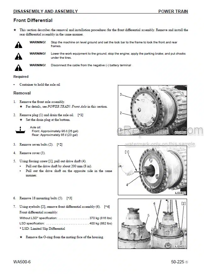 Photo 11 - Komatsu WA500-6 Shop Manual Wheel Loader CEBM022901 SN A93001-