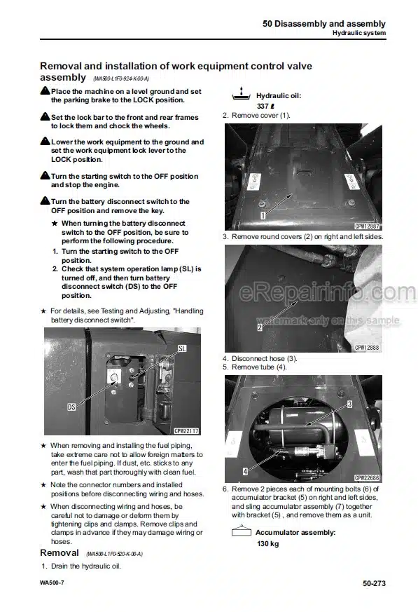 Photo 2 - Komatsu WA500-7 Shop Manual Wheel Loader SEN05693-03 SN 10001-