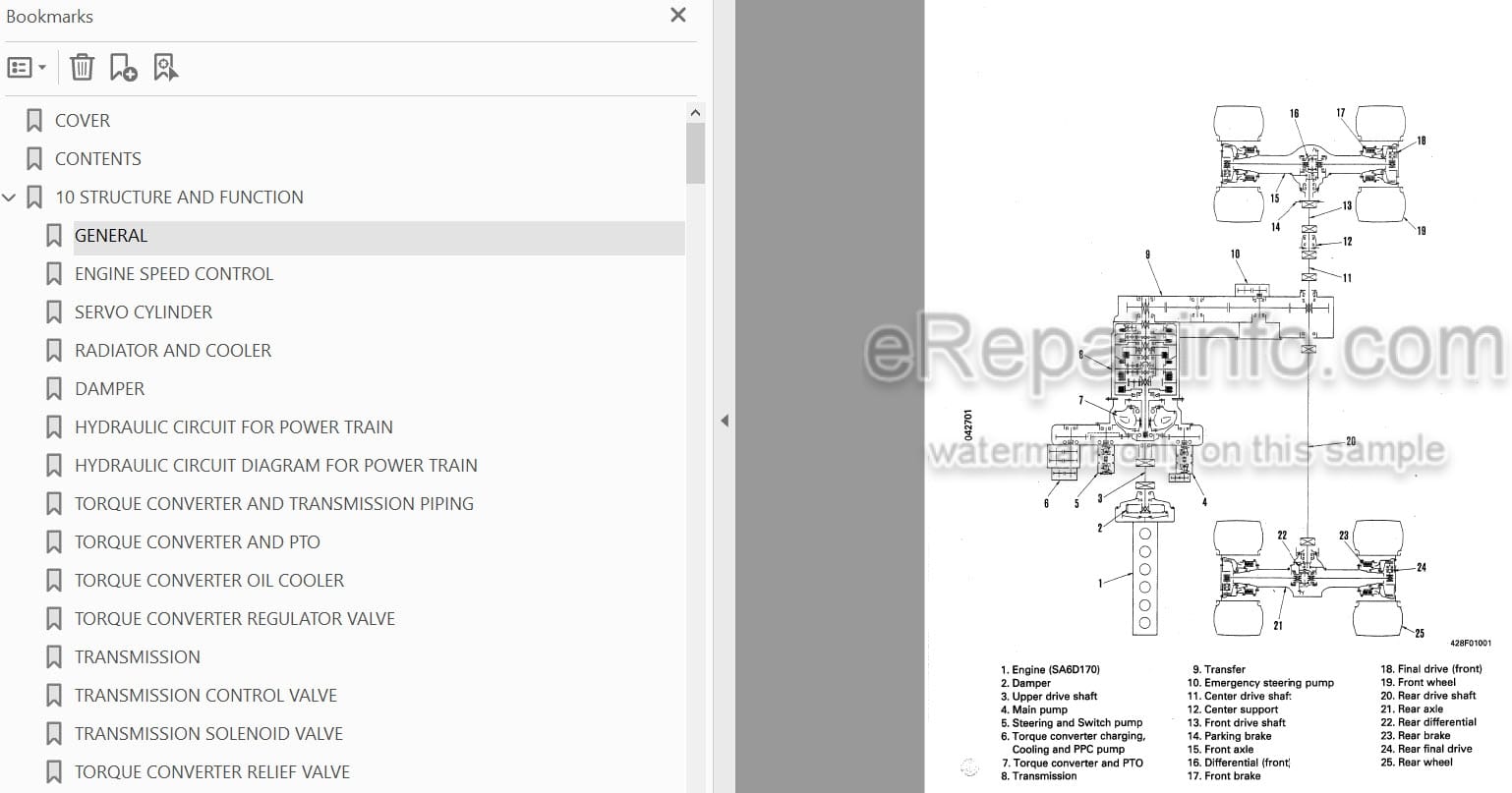 Photo 5 - Komatsu WA700-1 Shop Manual Wheel Loader SEBM04270104 SN 10001-