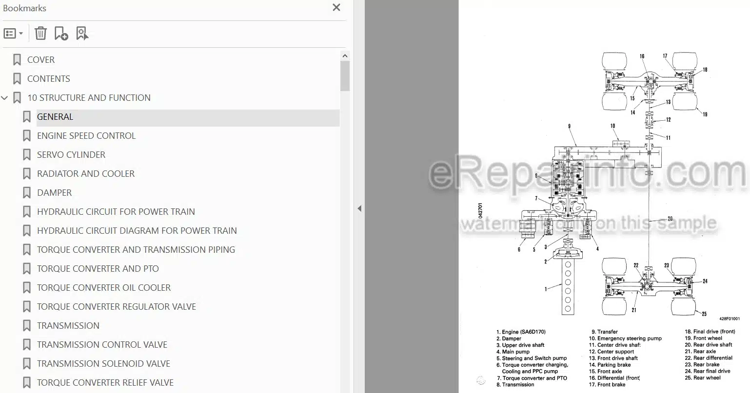 Photo 5 - Komatsu WA700-1 Shop Manual Wheel Loader SEBM04270104 SN 10001-