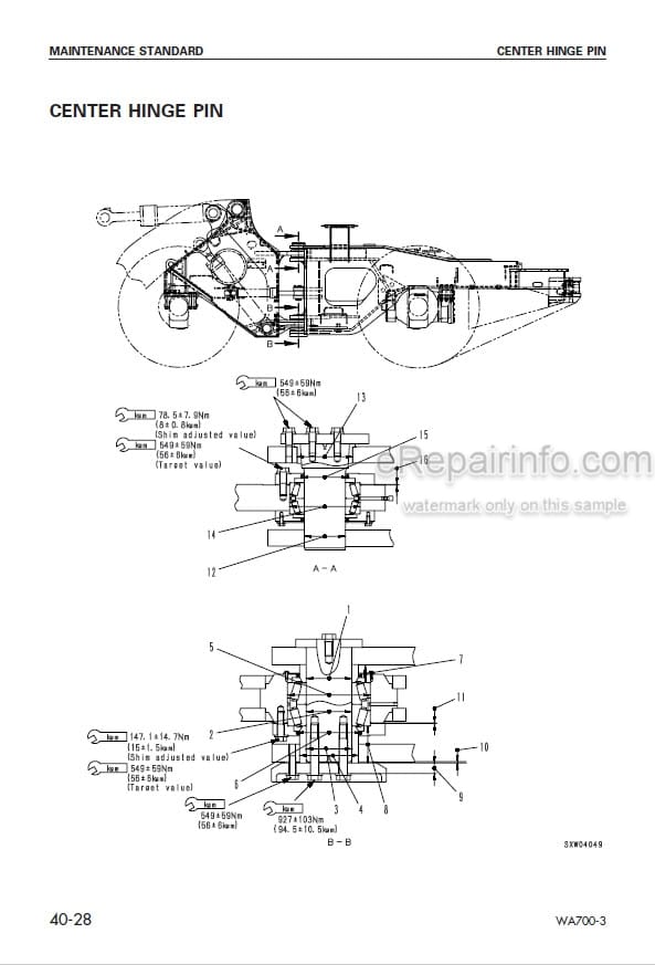 Photo 7 - Komatsu WA700-1 Shop Manual Wheel Loader SEBM04270104 SN 10001-