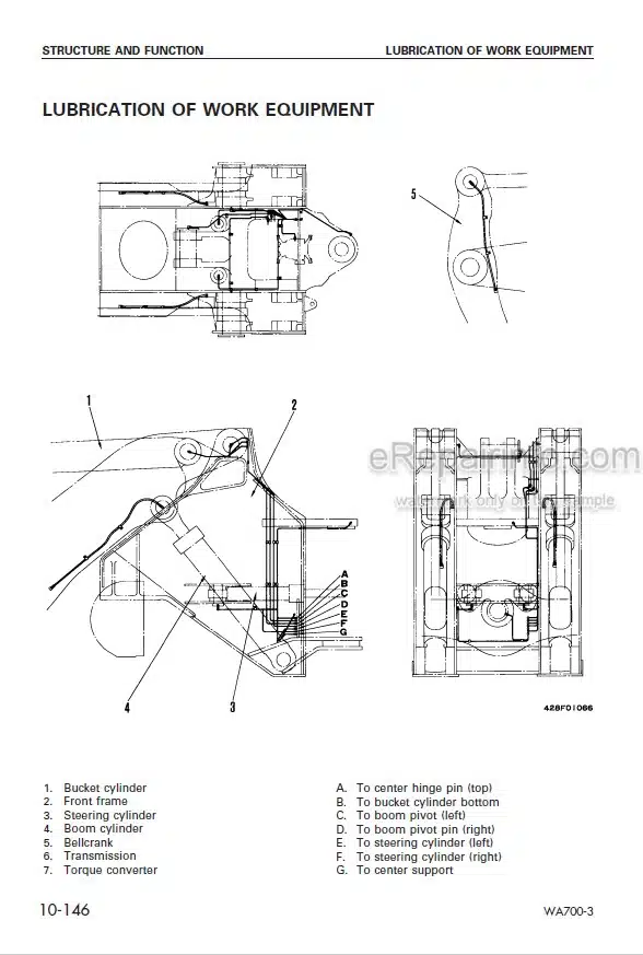 Photo 5 - Komatsu WA700-3 KA Spec Shop Manual Wheel Loader SEBD032802 SN51005-