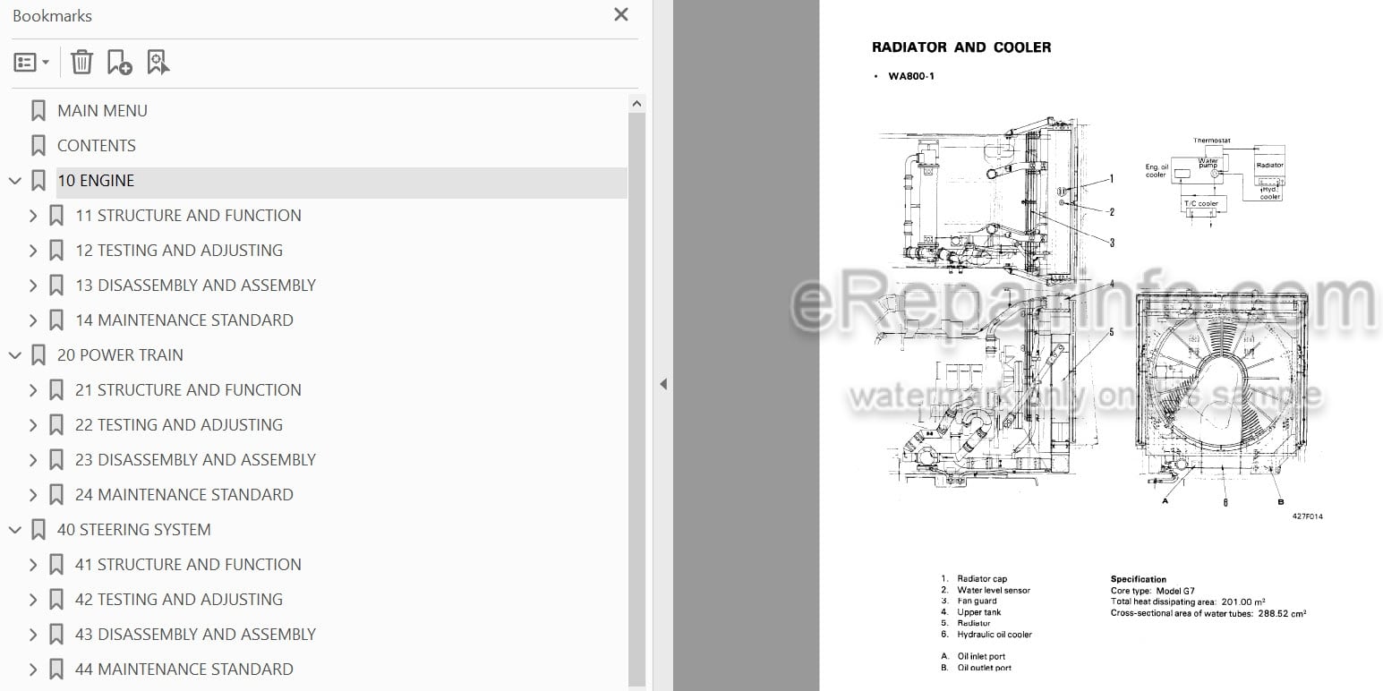 Photo 3 - Komatsu WA800-1 WA800-2 Shop Manual Wheel Loader SEBD04280113