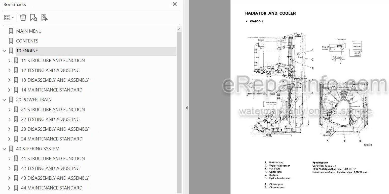 Photo 3 - Komatsu WA800-1 WA800-2 Shop Manual Wheel Loader SEBD04280113