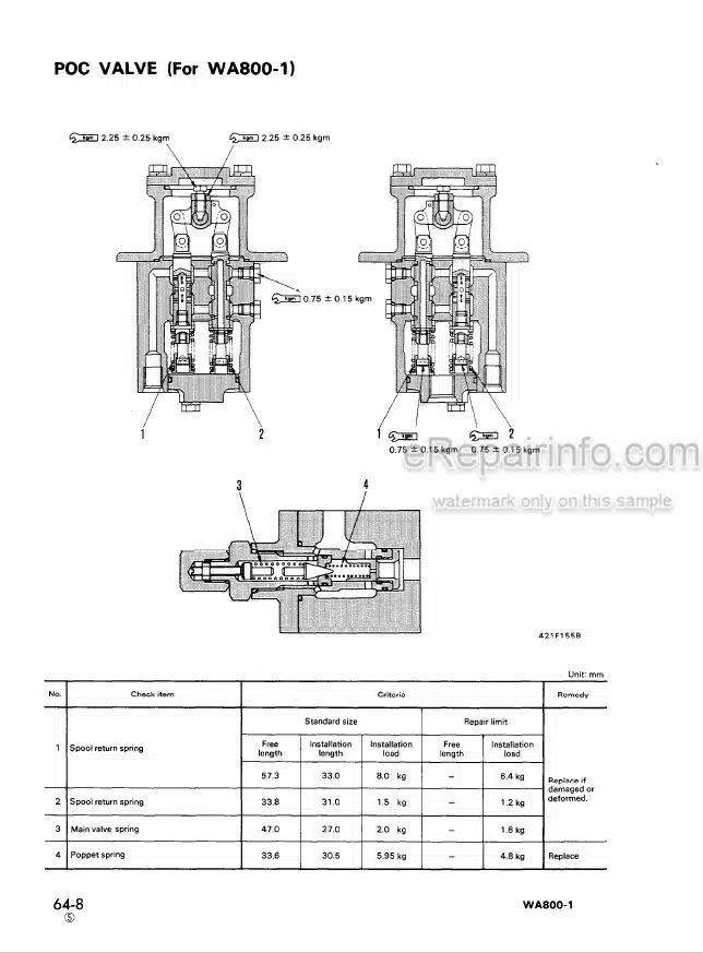 Photo 5 - Komatsu WA800-1 WA800-2 Shop Manual Wheel Loader SEBD04280113