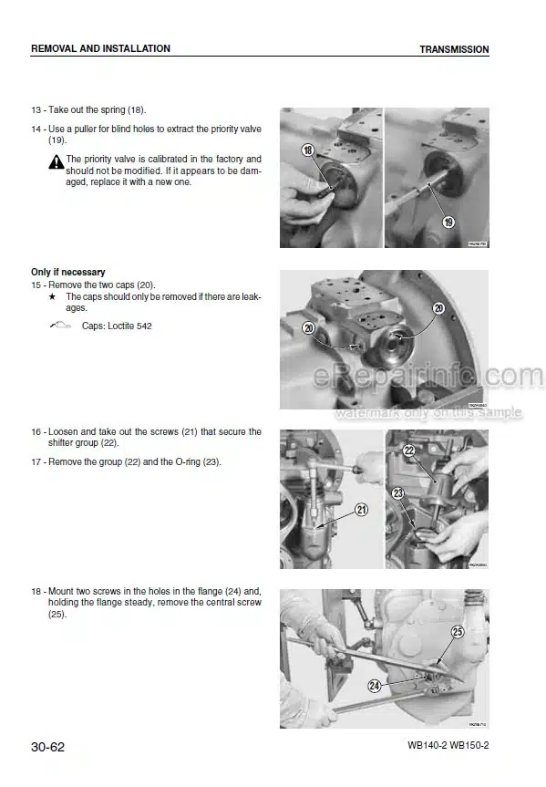 Photo 6 - Komatsu WB140-2N WB150-2N Shop Manual Backhoe Loader CEBD009802 SN A20001- A60001-