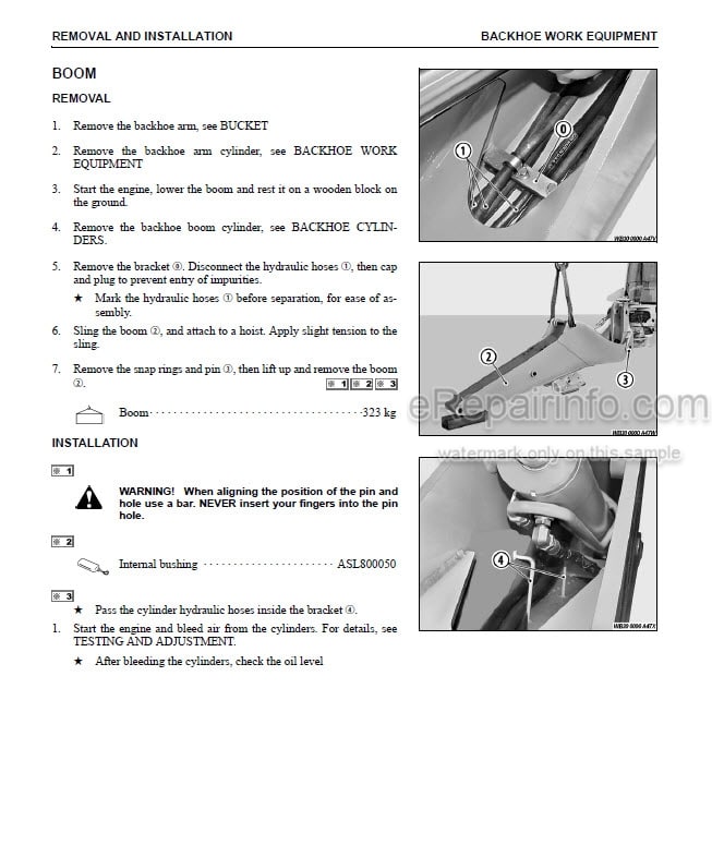Photo 2 - Komatsu WB140PS-2N WB150PS-2N Shop Manual Backhoe Loader CEBM012801 SN A40034- A70010-