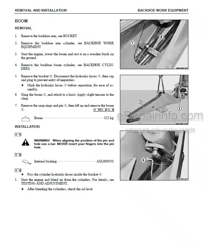 Photo 2 - Komatsu WB140PS-2N WB150PS-2N Shop Manual Backhoe Loader CEBM012801 SN A40034- A70010-