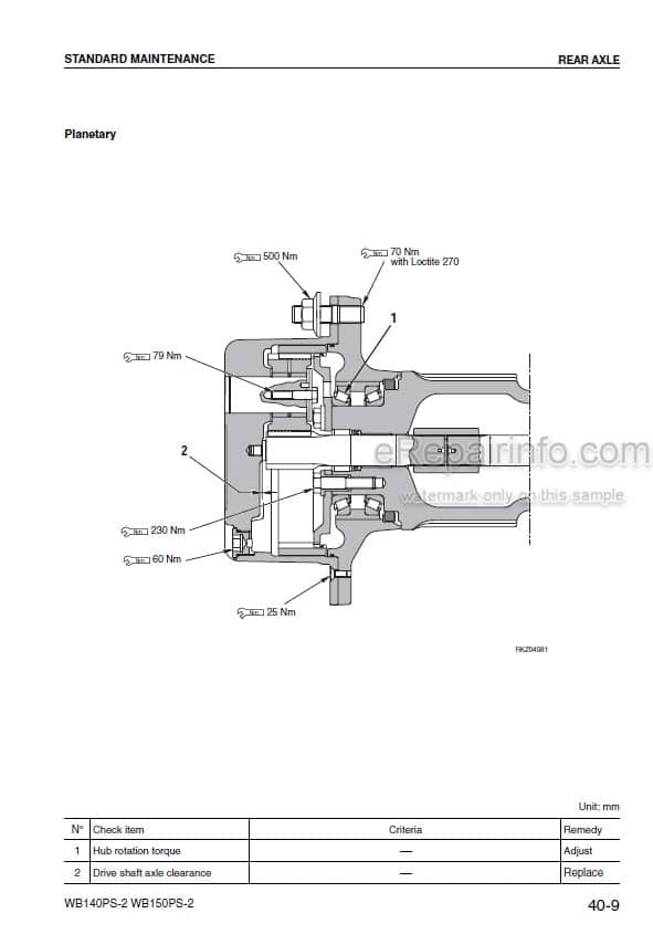 Photo 3 - Komatsu WB140PS-2 WB150PS-2 Powershift Shop Manual Backhoe Loader WEBD004700