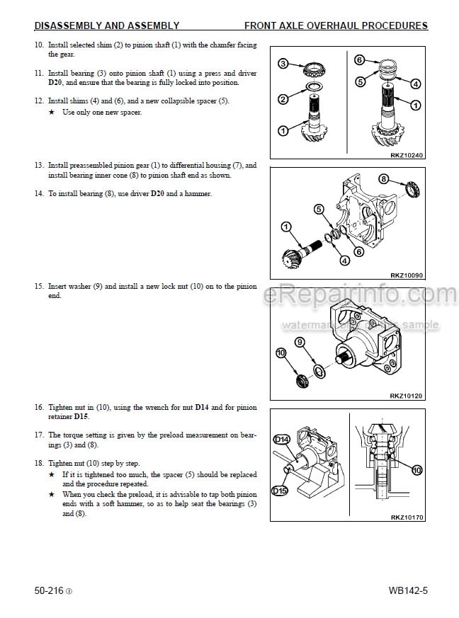 Photo 3 - Komatsu WB142-5 Shop Manual Backhoe Loader CEBM018903 SN A13001-
