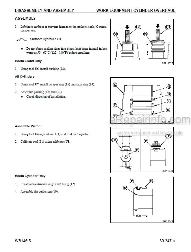 Photo 3 - Komatsu WB146-5 Shop Manual Backhoe Loader CEBM016503 SN A23001-