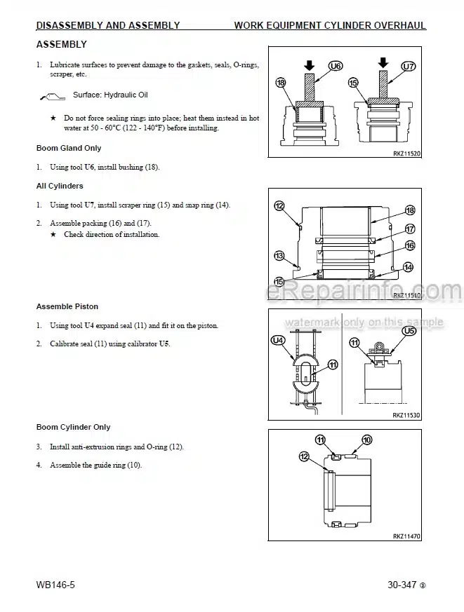 Photo 3 - Komatsu WB146-5 Shop Manual Backhoe Loader CEBM016503 SN A23001-