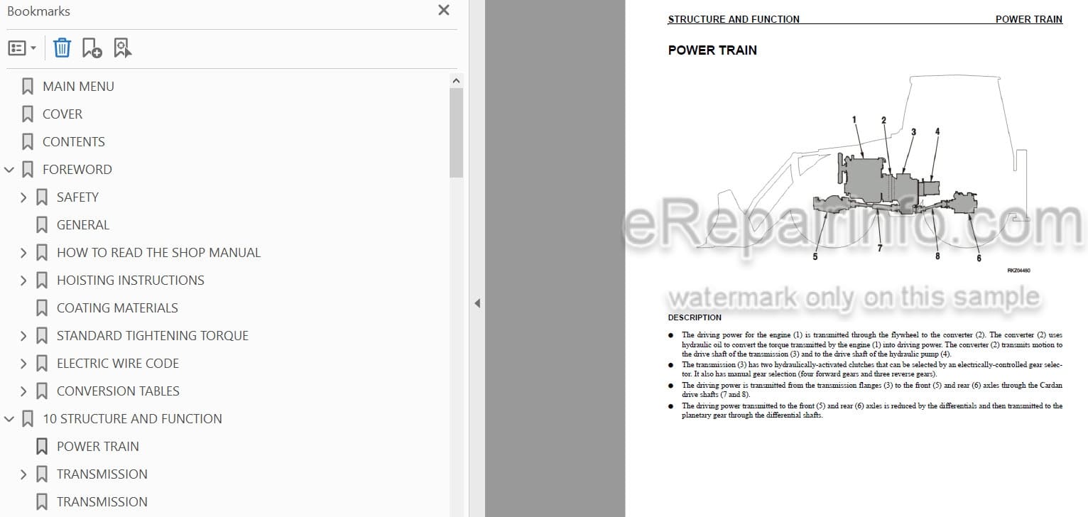 Photo 4 - Komatsu WB150AWS-2N Shop Manual Backhoe Loader CEBD011300 SN A90001-