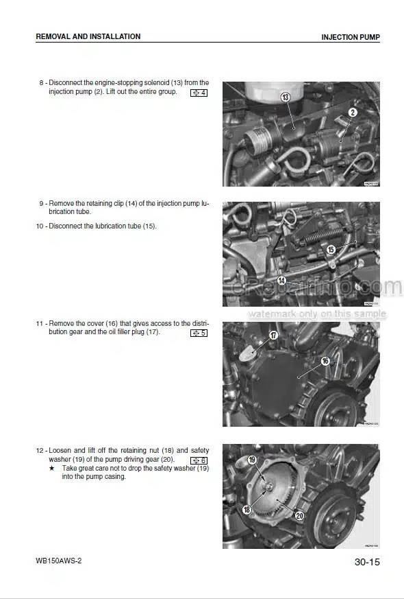 Photo 1 - Komatsu WB150AWS-2 Shop Manual Backhoe Loader WEBD003301 SN F80001-