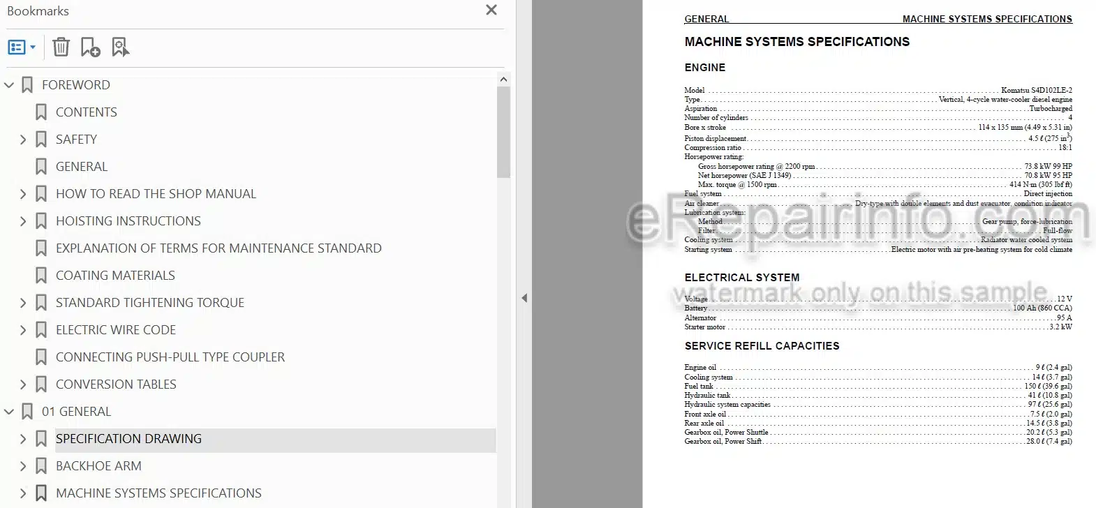 Photo 5 - Komatsu WB156-5 Shop Manual Backhoe Loader CEBM016602 SN A63001-