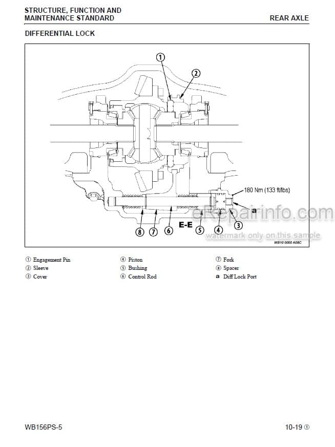 Photo 3 - Komatsu WB156PS-5 Shop Manual Backhoe Loader CEBM002201 SN A73001-